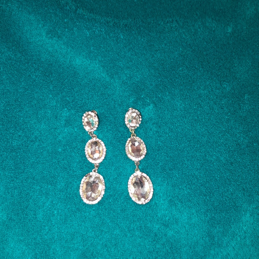 Silver pageant/prom/ wedding earrings